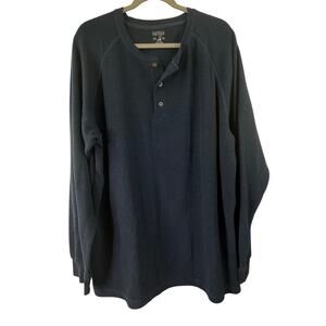Red Head Brand Co. Blue Waffle Pull Over Long Sleeve Shirt Men's 2XL